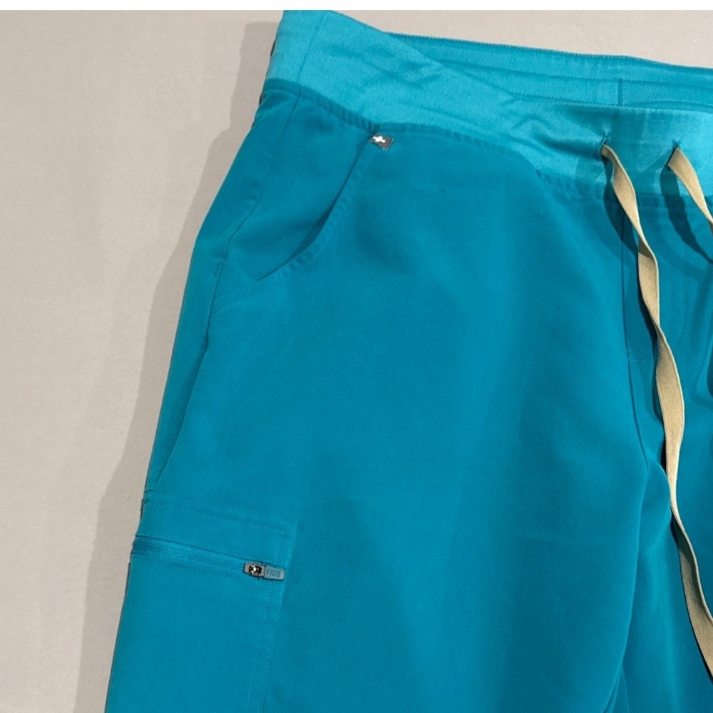 FIGS Zamora Jogger Scrub Pants Teal Blue Womens Large Yoga Waistband W16SW2005 - Picture 4 of 7